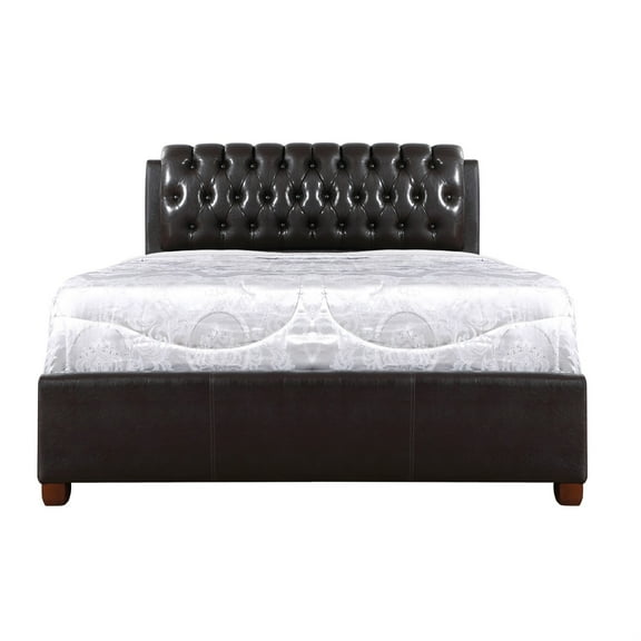 Passion Furniture Marilla Dark Brown Queen Panel Beds