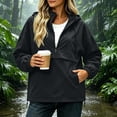 thumbnail image 2 of gbyLJF Womens Windbreaker Jacket Quarter Zip Hooded Pullover Waterproof Rain Jackets for Outdoor Hiking Running, 2 of 9