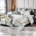 thumbnail image 2 of White Marble Queen Size Comforter Set – 3 Piece Queen Comforter Set - Soft Microfiber All Season Queen Comforter by Conrad’s Limited Collections, 2 of 5