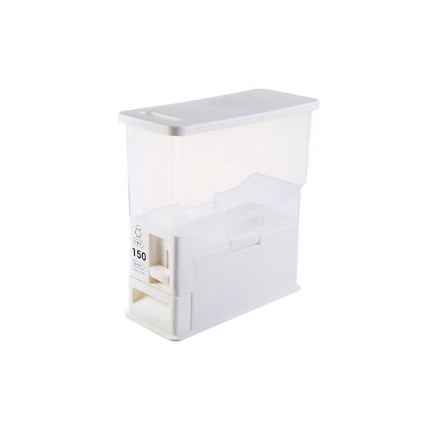 Injueey Cubo de almacenamiento de arroz PP, transparente, a prueba de fugas, sellado, reemplazo automático a prueba de humedad, accesorios Organizadores de utensilios de cocina Pequeño