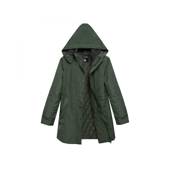 Thick Women Front-Zip Hooded Parka Coat Outdoor Waterproof Jacket BETT