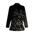 thumbnail image 3 of Chaqueta Elegante Chaqueta de traje de trabajo de solapa informal con estampado de manga larga para mujer, abrigo, prendas de vestir,temperamento blazer(Negro， S), 3 of 5