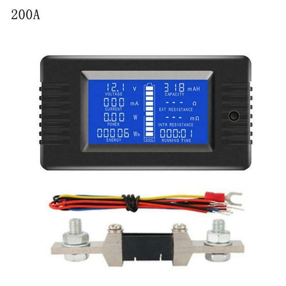 Amdohai Afficheur LCD Numérique Courant Tension Compteur Solaire Po-wer Multimètre Ammètre Voltmètre Moniteur Bat-ery Compteur