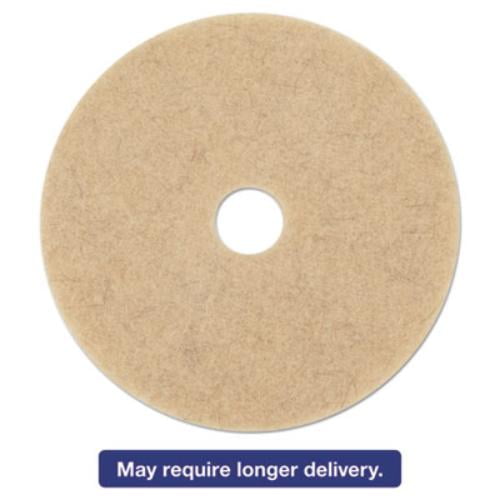 Boardwalk Natural Hog Hair Burnishing Floor Pads, 17" Diameter, Tan, 5/Carton -BWK4017NHE