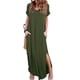 thumbnail image 3 of Qarigey Vestido de mujer con cuello en V Abertura Vestido largo Chica Ropa de manga corta Vestidos Verde M, 3 of 4