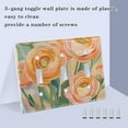 thumbnail image 3 of Yayeee Toggle Light Switch Wall Plate 3-Gang 6.37"x4.48" Decorative Outlet Cover, Abstract Floral Art, 3 of 7