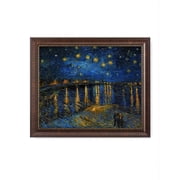 DECORARTS - Starry Night Over The Rhone - Vincent Van Gogh Giclee Prints w/ Antique Brown Frame for Wall Decor. Picture Size: 20x16", Total Size w/ Frame: 23x19"