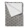 thumbnail image 2 of Lattice Soft Flannel Fleece Blanket, Twisted Lines Inside Hexagon Shapes in Repetition Modern Grid Ornament, Cozy Plush for Indoor and Outdoor Use, 70" x 90", Charcoal Grey and Ivory, by Ambesonne, 2 of 5