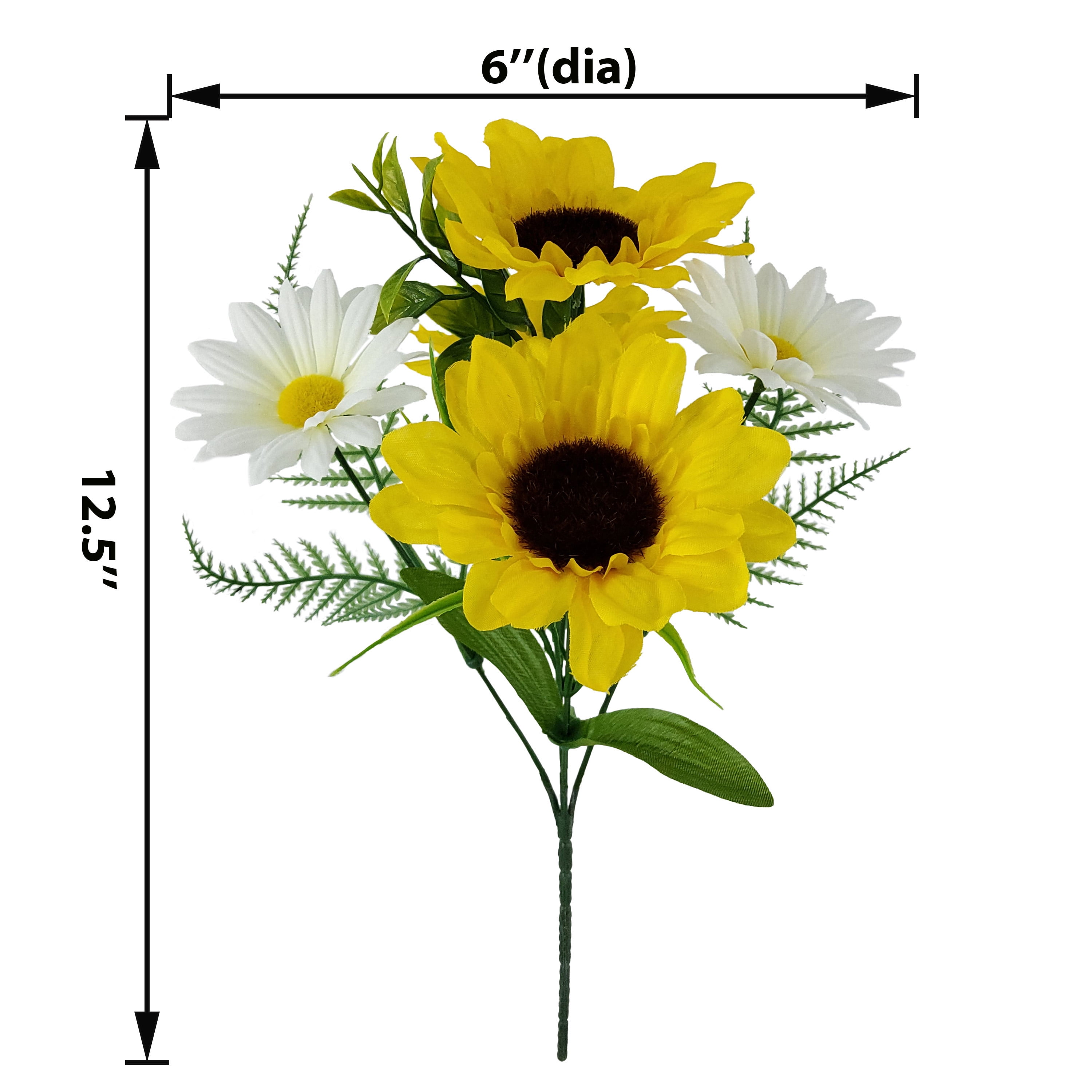 Mainstays Indoor 15 inch Artificial Polyester Daisy Pick, Yellow Color.