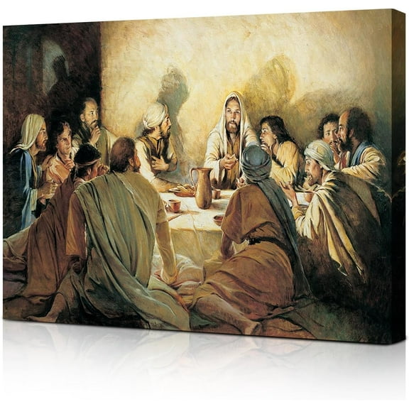 Aaheei Jesus Christ Canvas Wall Art The Last Supper Modern Religious God Poster HD Print Artwork Painting Picture for Bedroom Living Room Decor