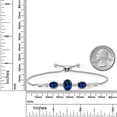 thumbnail image 5 of Gem Stone King 925 Silver & 10K Yellow Gold Blue Created Sapphire & Lab Grown Diamond Bracelet for Women | 6.56 Cttw | Gemstone September Birthstone | Oval 10X8MM and 8X6MM | Fully Adjustable 9 inch, 5 of 5