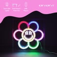 thumbnail image 2 of Lite Trends Novelty Neon LED Sign Flower Shape In - 6.25" x 6.25" Frame for Wall Mount or Table Use, XL 4.5 ft USB Cable for Power, 2 of 4