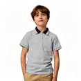 thumbnail image 4 of Bigetiay Toddler Kids Short Sleeve Polo Shirts Casual Summer T Shirt Tee Tops Clothes for Boys 7-8 Years, 4 of 5