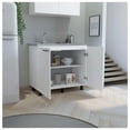 thumbnail image 2 of Napoles 2 Utility Sink with Cabinet, Stainless Steel Countertop, Interior Shelf-White White + Particle Board + Particle Board, 2 of 5