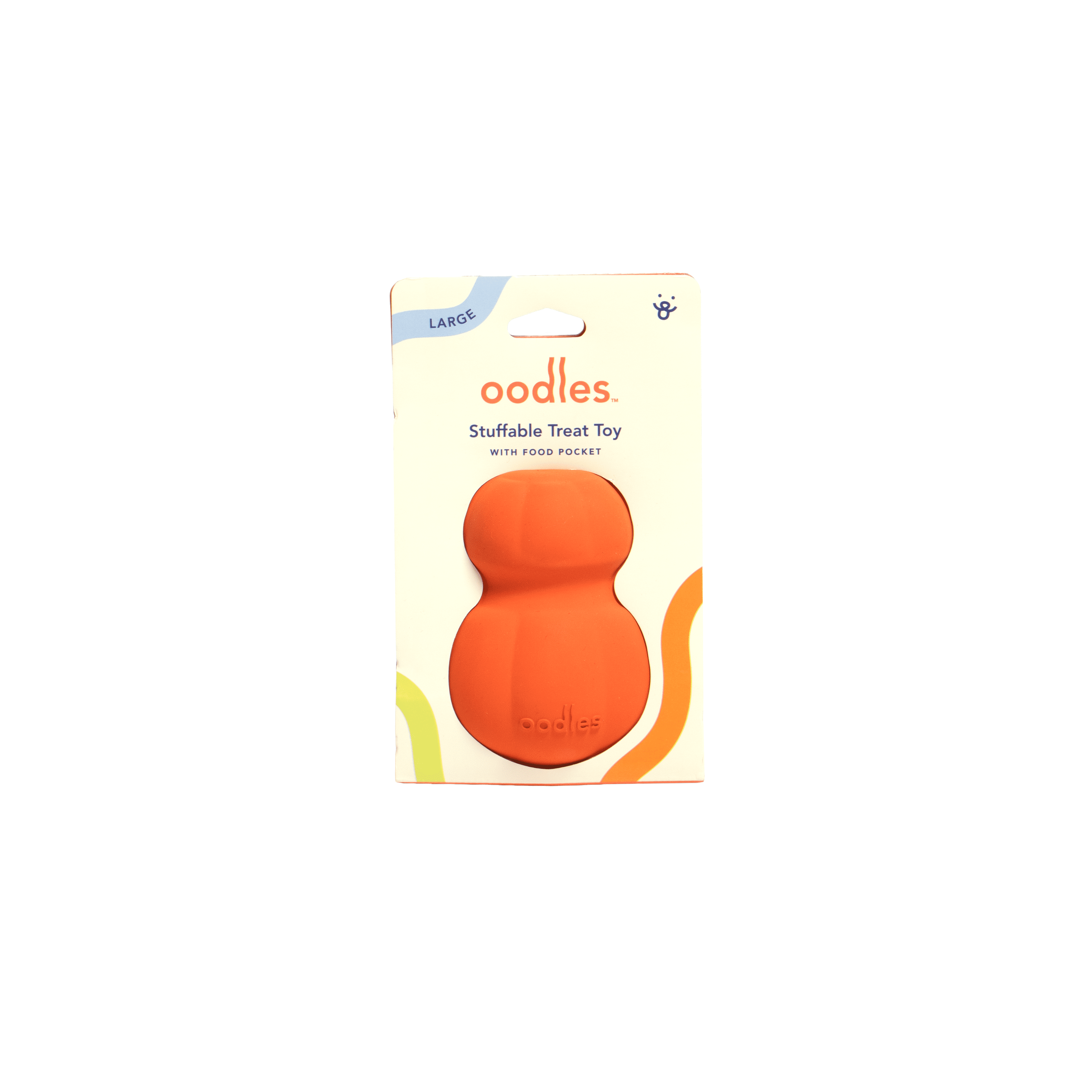 Oodles Durable Rubber Orange Fillable Interactive Dog Treater, Large