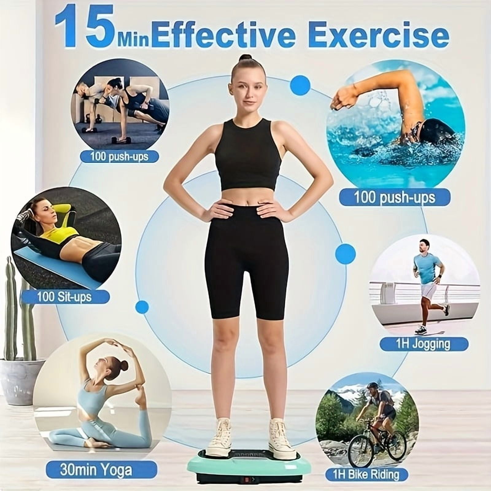 HOTWAVE Vibration Plate - 9 Modes Silent Motor 450LB Capacity, Full-Body Home Fitness Lymphatic Drainage Platform