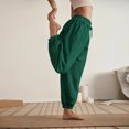 thumbnail image 4 of Resicozy Womens Sweatpants Trendy Drawstring Elastic Waist Bottom Lounge Pant Lightweight Baggy Joggers with Pockets Dark Green L, 4 of 5