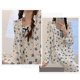 thumbnail image 4 of Conjunto de ropa de casa para mujer Conjunto de pijama de dos piezas con ribete de encaje con volantes y cuello cuadrado de algodón con estampado de flores lindo, 4 of 8