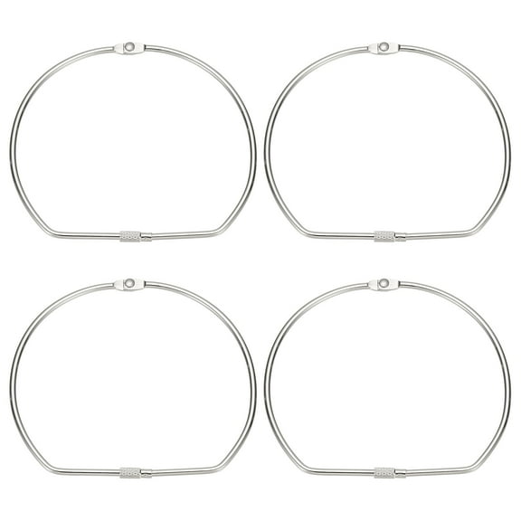 Uxcell Loose Leaf Binder Rings, 5 Inch 6 Pcs Metal Book Binding Rings D-Shaped with Nickel Plated for Index Cards, Silver