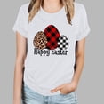 thumbnail image 1 of TIMIFIS T-Shirt Blanc pour Femme Happy Easter Day T-Shirt Graphique Lapin Oeufs T-Shirt Mode Été Col Rond Manches Courtes Hauts, 1 of 4