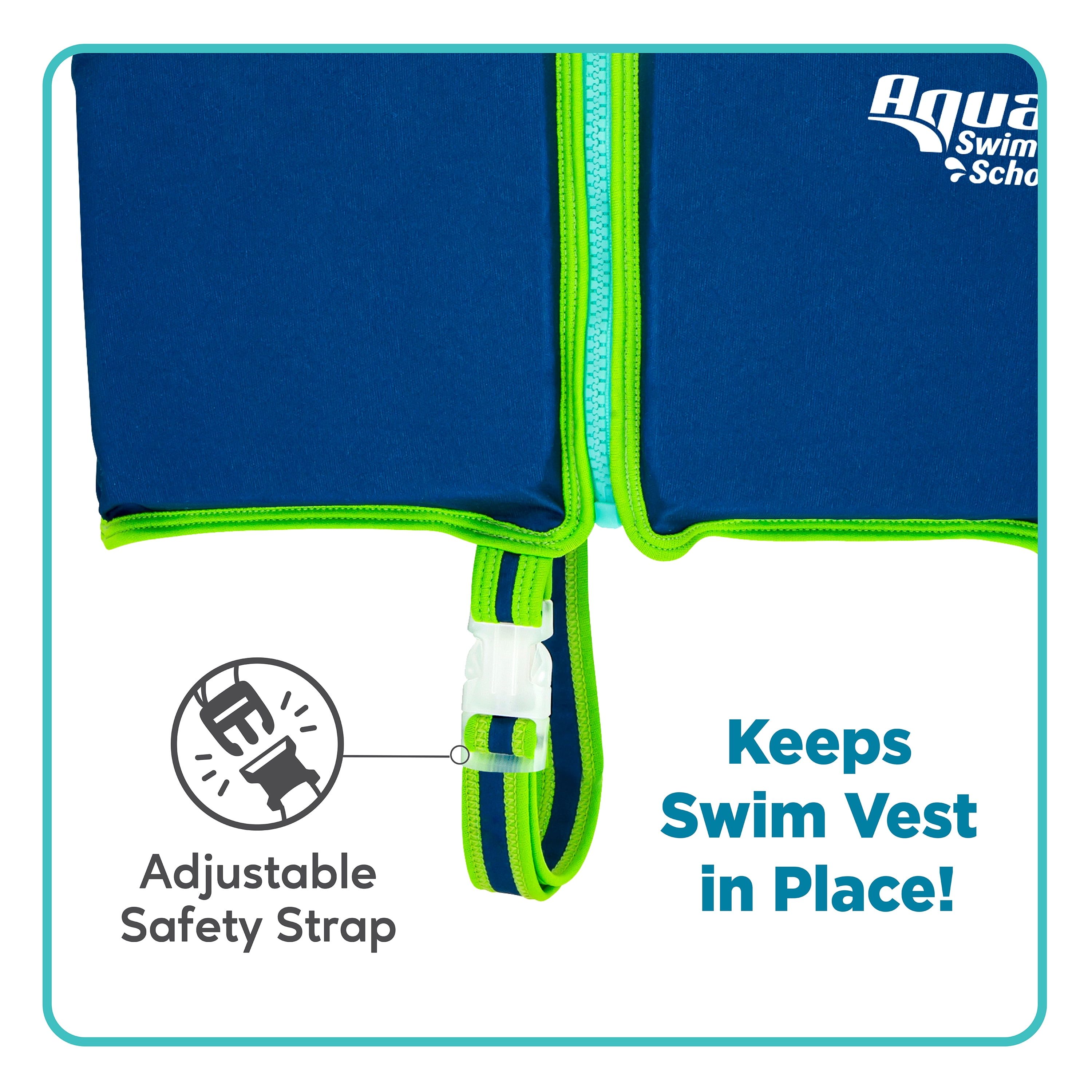 SwimSchool Youth Swim Training Vest, Small-Medium, Ages 2-4 Years, Blue Dino