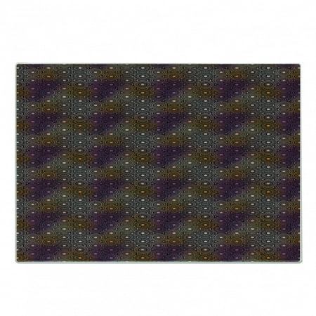 

Geometric Cutting Board Tribal Inspired Spots Circled with Mini Triangular Motifs Decorative Tempered Glass Cutting and Serving Board in 3 Sizes by Ambesonne