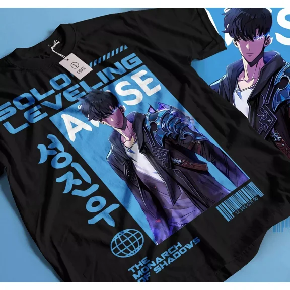 Reprint Rare VINTAGE Solo Leveling T-Shirt Sung Jinwoo Liu Zhigang Anime Jonas Reiji shirt