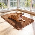 thumbnail image 3 of YaoZQ Coffee Brown Pet Feeding Mat Soft Absorbent Microfiber Rug Non Slip Floor Pad for Dog Water Bowls Muddy Paws Washable 24 x 16 Inch, 3 of 5