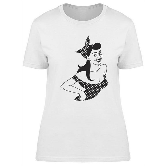 Happy Pin-Up Girl T-Shirt Women -Image by Shutterstock, Female Large