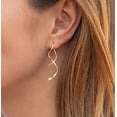 thumbnail image 2 of Spiral Threader Earrings, 925 Sterling Silver, Drop Dangle Handmade Twisted Linear Curved Minimal Everyday Earrings (Gold), 2 of 4