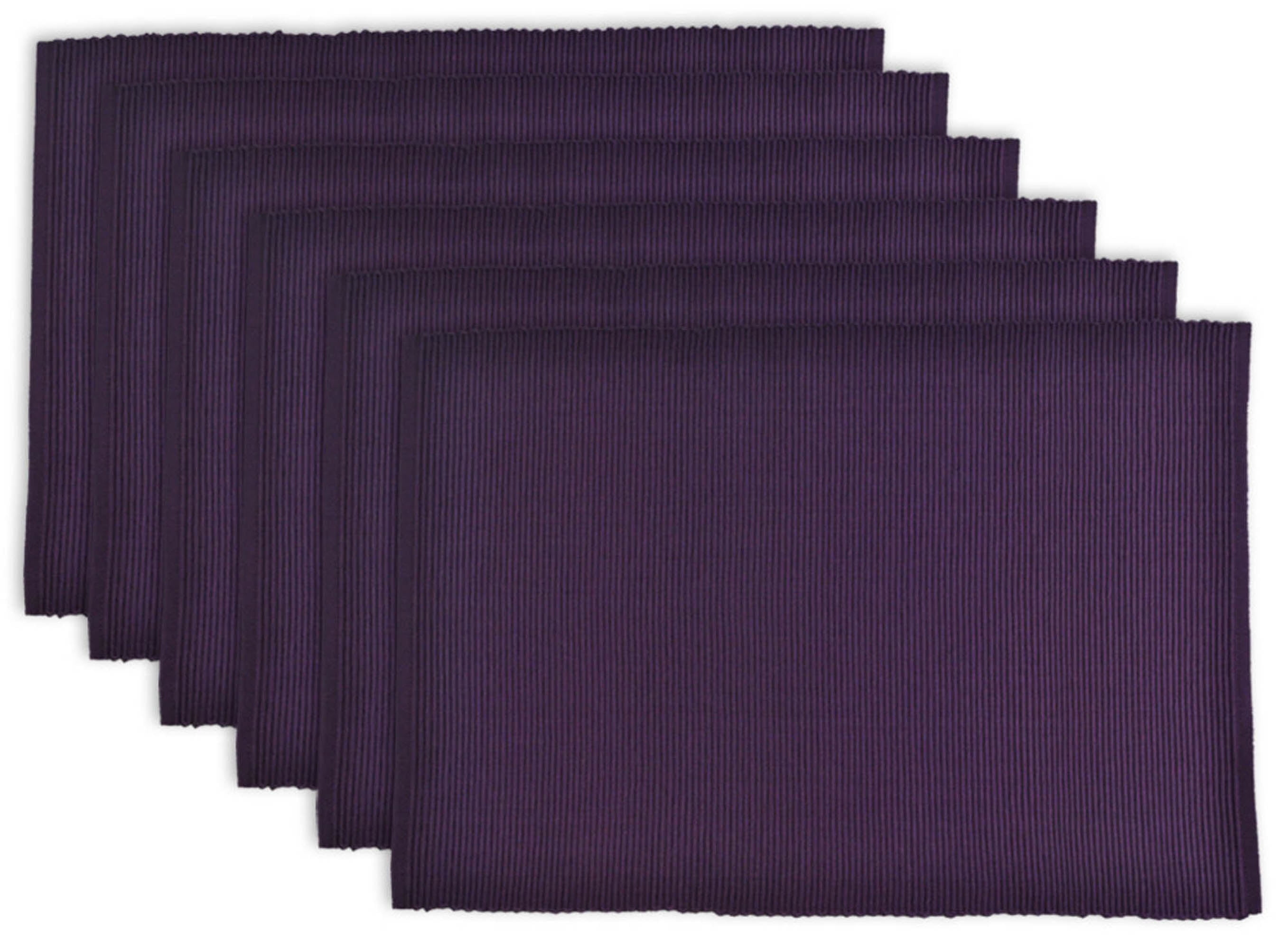 DII Ribbed Kitchen Placemat Set, Set of 6, 19"x13", 100 Cotton