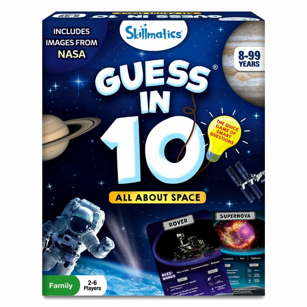 Juego de cartas coleccionables Skillmatics: Adivina en 10 espacios de la Nasa, perfecto para niños, niñas, niños y familias que aman los juguetes educativos, regalos para edades de 8, 9 y 10 años en a