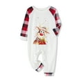 thumbnail image 3 of Fiomva Family Matching Christmas Pajamas Set, Xmas Tree Letter Print Round Neck Long Sleeve Tops Plaid Long Pants for Parents Kids, 3 of 10