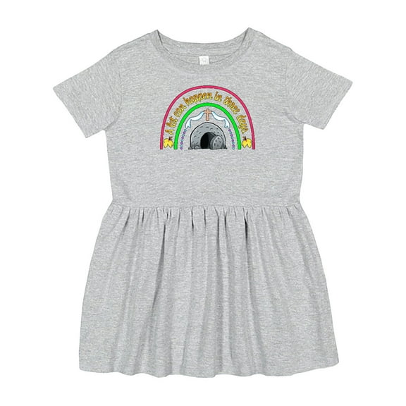 Inktastic A Lot Can Happen in Three Days Easter Rainbow Girls Toddler Dress
