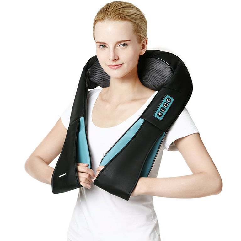 Arealer Neck Massager ,Portable Shoulder Massager with Heat Shiatsu Massager for Neck Shoulder Back with 8 Shiatsu Massage Heads Speed and Bi