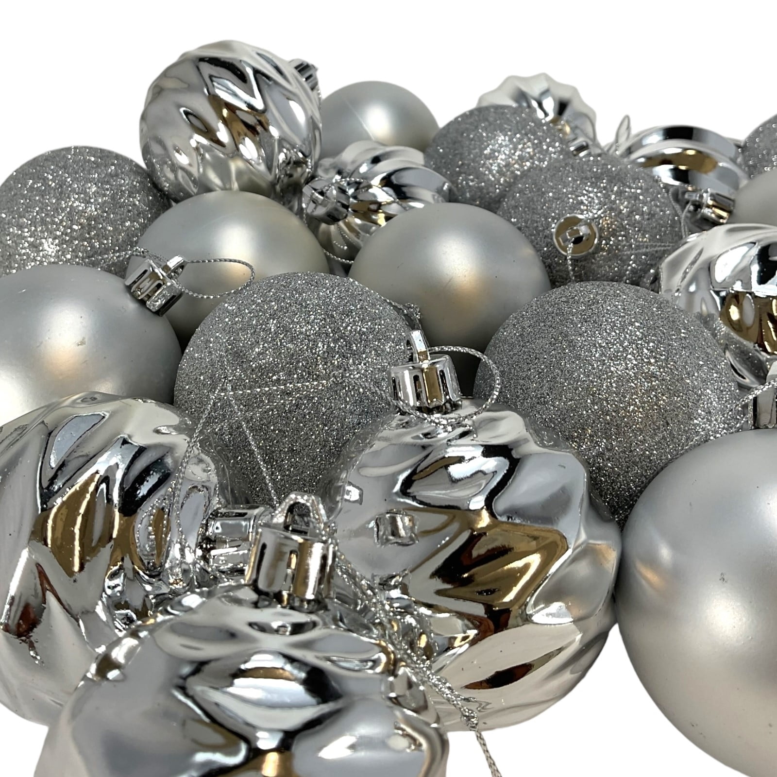 Pinnacle Peak Trading 2.4 inch Silver Plastic Christmas Ball Ornament