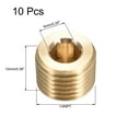 thumbnail image 2 of Brass Pipe Fitting - Hex Counter Sunk Plug 1/4NPT Male Socket Drive Countersunk Pipe Plugs 10 pcs, 2 of 3