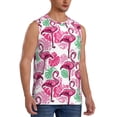 thumbnail image 2 of Uemuo Flamingo Pattern Men's Sleeveless T-Shirt,Muscle Athletic Tank Top, Moisture-wicking Quick-dry Breathable Classic Tee Top for Gym Run Outdoor Sports-XX-Large, 2 of 8