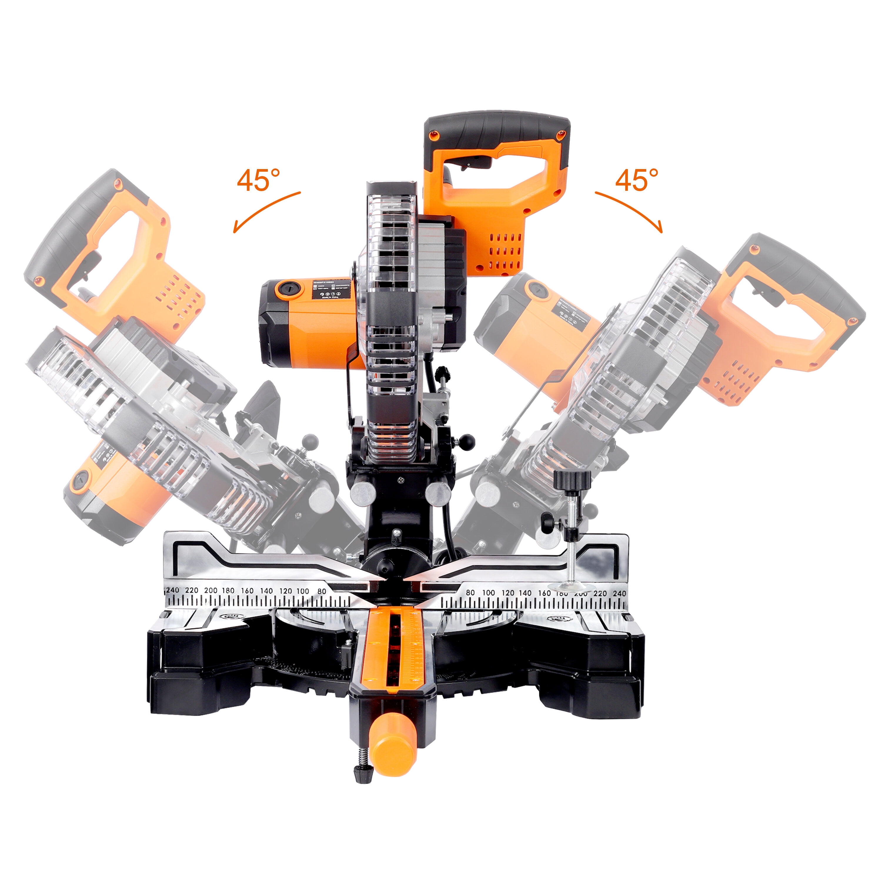 Power Drill, 10inch Dual Bevel Double Speed Sliding Miter Saw with LED, 48T Blade,0-45° Bevel,2-Speed 5000/3200 RPM,15Amp Miter Saw with Extension Table,3.5x13in Cutting Capacity, Cordless Drill
