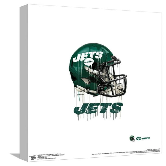 Gallery Pops NFL New York Jets - Drip Helmet Canvas Wall Art, Unframed Version, 12" x 12"