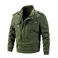 thumbnail image 1 of NTACZA Work Men Jacket Green Heavy Weight Bomber Jacket Zip up Motocycle Trucker Jacket Fall Coats for Man,XL, 1 of 2