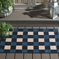 thumbnail image 2 of SAFAVIEH Courtyard Caitriona Checkered Indoor/Outdoor Area Rug, Navy/Beige, 2'7" x 2'7" Square, 2 of 14
