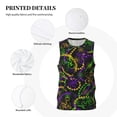 thumbnail image 6 of Gaeub Neon Mardi Gras Men's Mesh Basketball Jersey, Quick-Drying Sleeveless Top S-4XL, Loose Muscle Tank Top -Large, 6 of 9