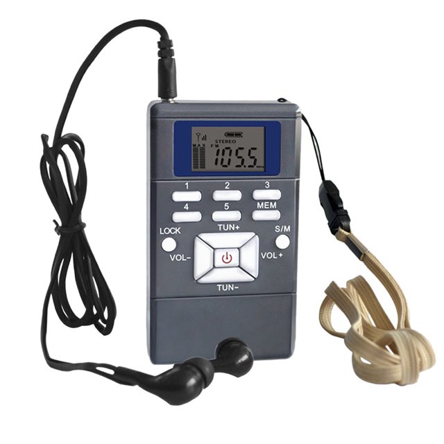 CUITING HRD-102 Radio Numérique Mini Écran LCD Portable Récepteur Stéréo Multifonctionnel avec Écouteurs pour Personnes Âgées