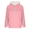 thumbnail image 6 of Fleece Hooded Sweatshirts for Women, Slit Pullover Tops with Pockets, Classic and Fashionable Tops for Fall and Winter, 6 of 7
