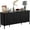 Black, variant on 63 Inch Black Fluted Buffet Cabinet, 4-Door Modern Sideboard Storage Credenza - Wood Accent Console for Living Room/Kitchen/Entryway