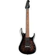 Angle View: Ernie Ball Music Man John Petrucci BFR 7 Electric Guitar Ruby Burst Quilted Maple