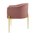 thumbnail image 3 of Tufted Accent Chair, Velvet, Metal Steel, Pink, Modern Contemporary Urban Design, Living Lounge Room Hotel Lobby Hospitality, 3 of 8