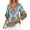 Light Blue, variant on Women's Bohemian Blouse Floral Print V Neck 3/4 Sleeve Loose A-Line Casual Elegant Vacation Top, White M