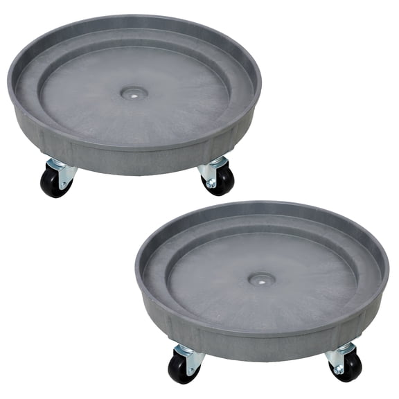 JERFIT 900 lb Capacity Heavy Duty Barrel Dolly Cart for 30 & 55 Gallon Drums, 5 Swivel Caster Wheels, All-Plastic Construction, Gray